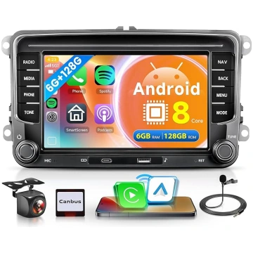 6G + 128G 8 kodolu Android auto radio VW Golf 5 6
