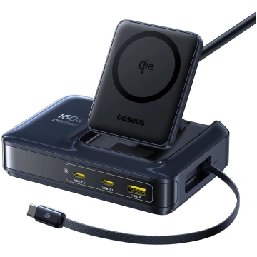 Galds uzlādes stacija NH21 160 W, 2xUSB-C + USB-A 