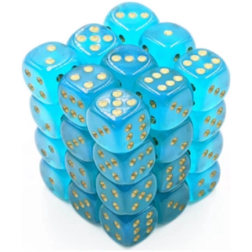 Chessex Borealis 12mm d6 Teal/gold Luminary Dice B