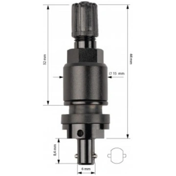 Autel press-in TPMS ventīlis black
