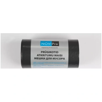 NOVIPro Atkritumu maisi 60L 10gb/rullī, melni