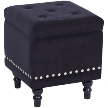 Beliani Loretto Glamour Look Square Velvet Stool w