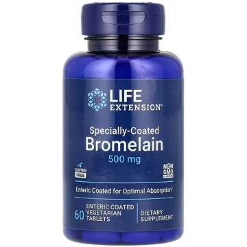 Īpaši pārklāts bromelīns 500 mg, 60 zarnās šķīstoš