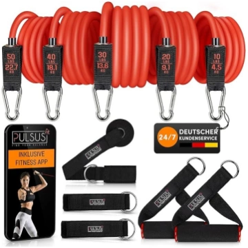 Fitnesa elastīgo lentu komplekts ar vingrojumu vid