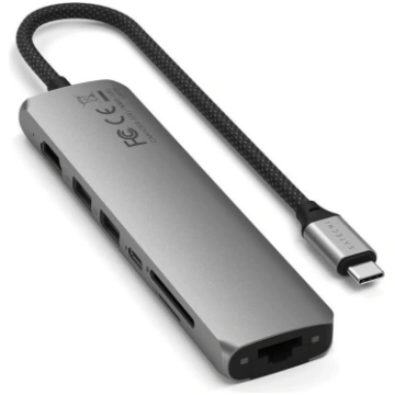 Satechi 7-in-1 USB-C Slim Multiport Adapter with E