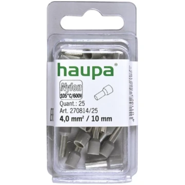 Kabeļu āderuzgalis 4/10 pelēks 25gb/iep. HAUPA
