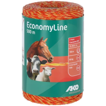 Elektriskā gana aukla EconomyLine 3 mm 500 m dzelt