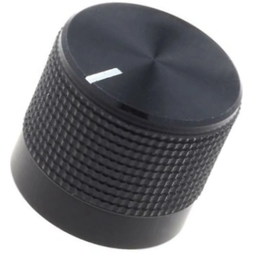 Knob; with pointer; Øshaft: 6mm; Ø20mm; black; Sha