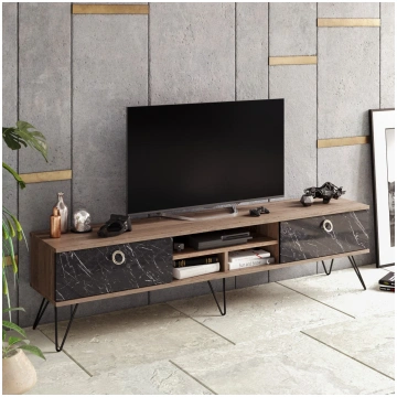 TV statīvs, Hanah Home, Walnut Melns, 180 x 45,6 x