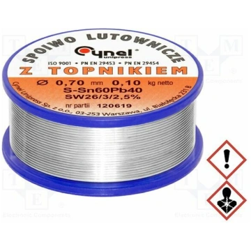 Tin; lead-based; Sn60Pb40; 0.7mm; 100g; reel; 190°
