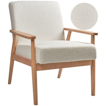 Beliani Fotel ESRUM Boucle Zamana biel 566028 Bel