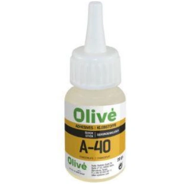 Olive Cianoakrilāts Superlīme A-40 caurspīdīga 20g