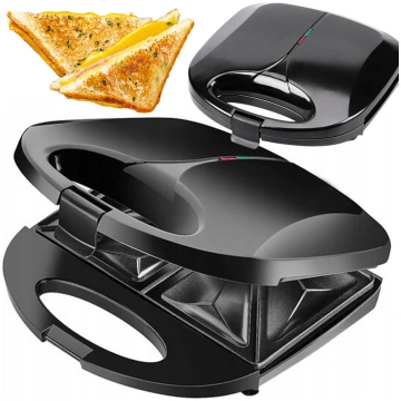 Sviestmaižu tosteris 750W, melns - sandwich maker,