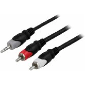 Deltaco Audio cable 3.5mm - 2xRCA 2m black aksesuā