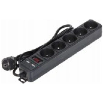 Akyga Surge protector AK-SP-05U Black pagarinātājs