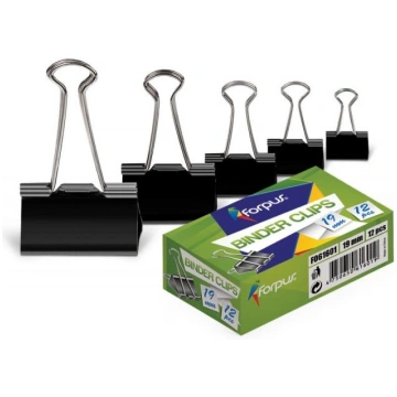 Forpus clips, 19mm, black 12 pcs FO61601