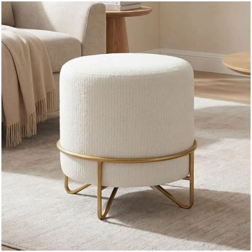 Ya-Home Round Ottoman Chenille, Makeup Stool, Roun