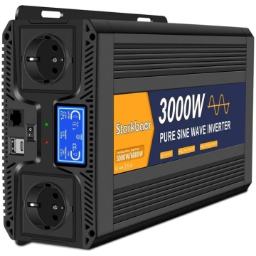 Pure sinusoidālais invertors no 12v līdz 230v 3000