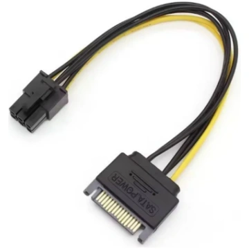 RoGer SAPCIE6P 15pin SATA Power to 6pin PCIe Adapt