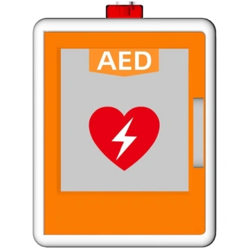 AED defibrilatora skapis, sirds defibrilācijas sig