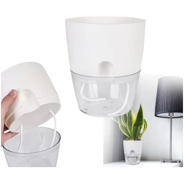 Self-Irrigation Flower Pot - 10.2 cm - White - Aut