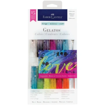 *Akvareļu krītiņi Faber-Castell Gelatos 15 krāsas