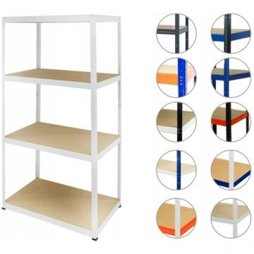 Metāla plaukts Helios balts 180x75x60 cm, 4 plaukt