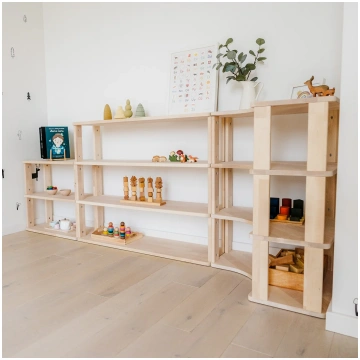 Modulāra Montessori plaukts stūra - 2 plaukti - Da