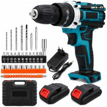 EXTRALINK TOOLS CORDLESS DRILL DRIVER BLUE + 2 BAT