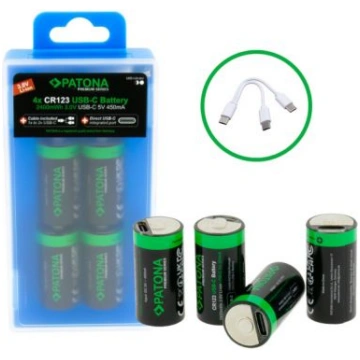 Akumulatori CR123A x 4 (2400mWh, 3.0V, 4gab., ar i