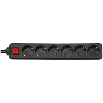 Pagarinātājs Deltaco, 3G1.5, 5 m, 7 ligzdas, ar sl