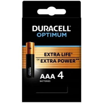 Duracell OPTIMUM AAA sārma baterijas, 4 gab. iepak