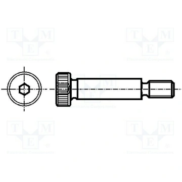 Shoulder screw; steel; M3; 0.5; Thread len: 7mm; h