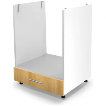 Virtuves skapītis VENTO DP-60/82, balts / ozols Ha