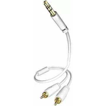 Kabelis Inakustik 3.5mm - 2 x RCA 7.5m White