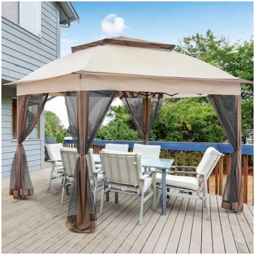BAKAJI 3 x 3 m Folding Gazebo with Mosquito Nets P