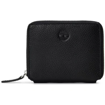 Squared Zipped Black Billfold Wallet