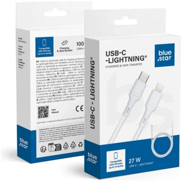 USB C to Lightning Cable Blue Star 2.4A 27W 1m DC-