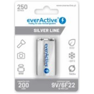 Everactive 6F22 9V 250 mAh Silver Line Baterijas E
