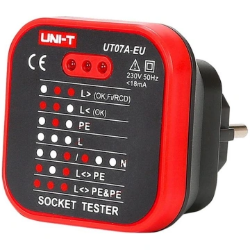 Uni-T elektrības kontaktligzdas testers UT07A-EU, 