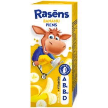 RASĒNS piens ar banānu piedevu un vitamīniem Latvi