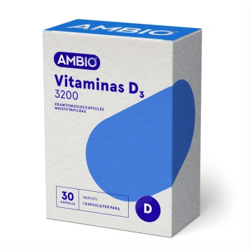 AMBIO vitamīns D3 3200iu, 30 košļājamās kapsulas L