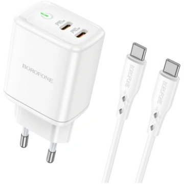 Borofone Wall charger BN9 Reacher - 2xType C - QC 