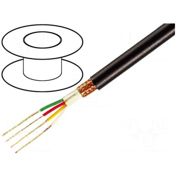 Wire: microphone cable | 3x0,22mm2 | black | OFC |