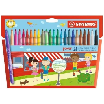 STABILO Flomāsteri, power max M, 24 krāsas