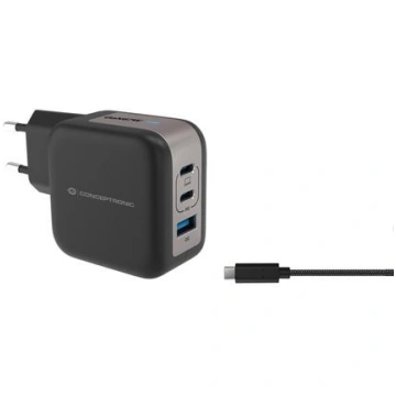 Conceptronic 3-Port GaN Charger 2xUSB-C/1x67W PD 3