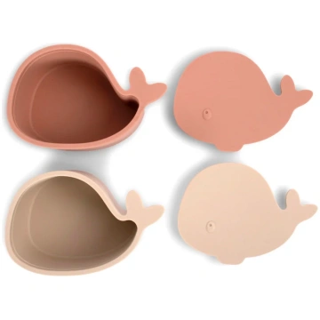 Silikona uzkodu trauciņi, Blush, Set of 2 Silicone