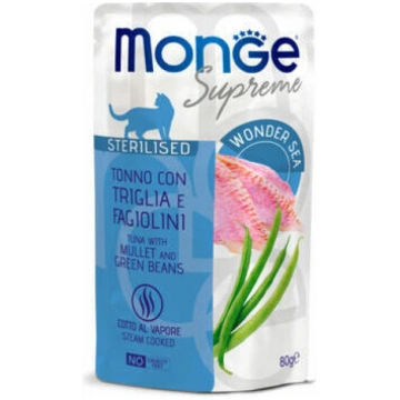Monge Supreme pouches Tuna with mullet&green beans