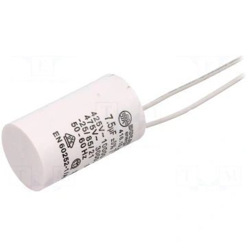 Capacitor: motors, run | 7.5uF | 425VAC | Ø32x55mm