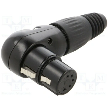 Connector: XLR; plug; female; RAMP; PIN: 5; angled